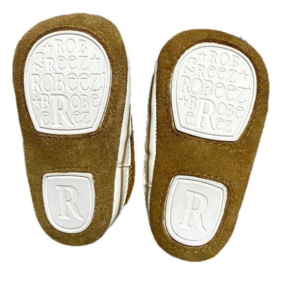 NEW Robeez Boat Shoes 6-9 Months Skipper First Kicks Mini Leather Tan Plaid - Picture 5 of 7